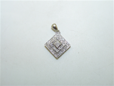 14k White Gold Diamond Pendant