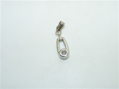 14k White Gold Diamond Pendant