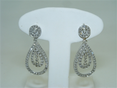 14k white gold Hanging Diamond Earrings