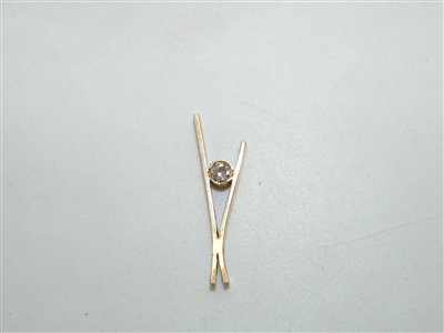 14k Yellow gold Single Diamond Pendant