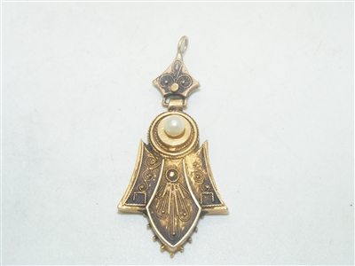 Vintage Victorian Era Pearl Yellow Gold Pendant