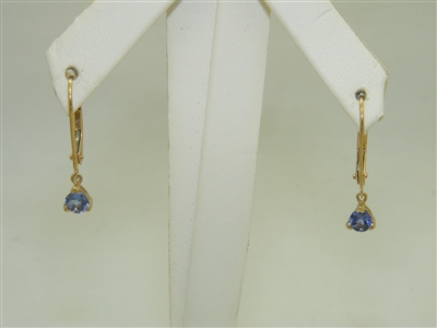 14k Yellow Gold Tanzanite Earrings