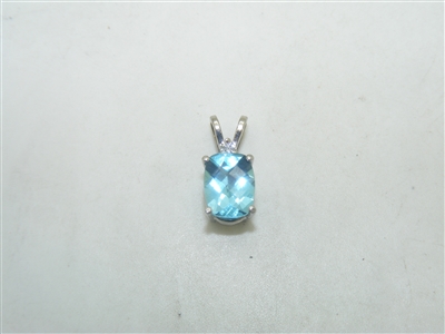 Diamond Blue Topaz Pendant