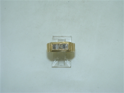14k Yellow gold Diamond baguette Ring