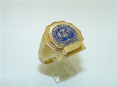 New York Police Detective Yellow Gold Ring