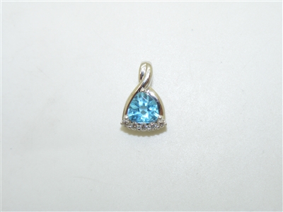 Beautiful Trillion Cut London Blue Topaz Pendant