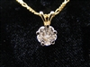 14k Yellow Gold Diamond Ribbon Pendant with chain