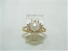 14k Yellow Gold Cultured Pearl Diamond Ring