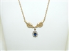 10k yellow gold Necklace Diamond Sapphire