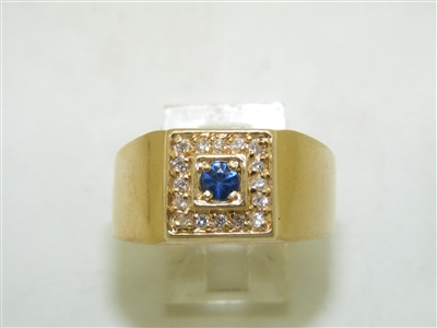 Unisex Diamond 14k Yellow Gold Ring