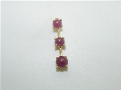 14k Yellow Gold Natural Ruby Cabochon Pendant