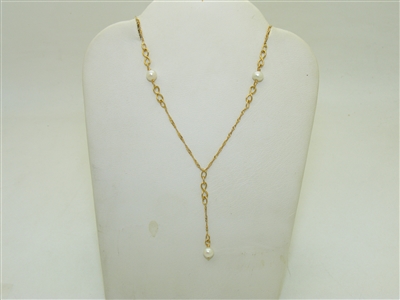 14k Yellow Gold Pearl Necklace