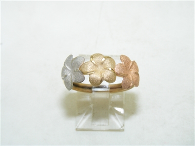 Multi Toned Gold Flower Ring