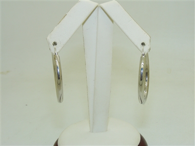 14k White Gold Hoop Earrings