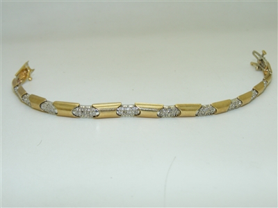 10k Yellow & White Gold  Diamond Bracelet