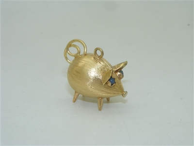 Beautiful Vintage 18k Yellow gold Piggy Charm