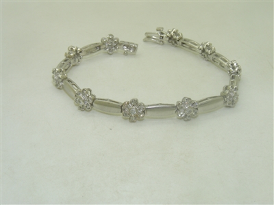 Beautiful Tennis Flower Diamond Bracelet