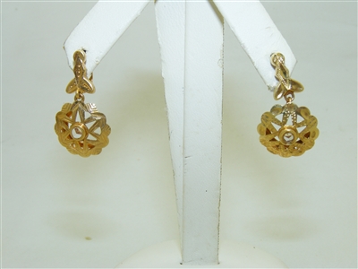 18k Yellow Gold Drop Earrings