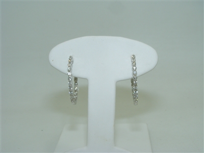 Diamond White gold hoop earring