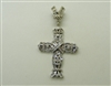 14K White Gold Diamond Cross