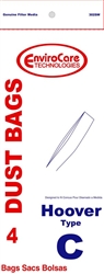 Hoover Bag Paper Type C Bottom Fill 4 Pack
