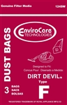 Dirt Devil Type "F" Paper Bag 3 Pack  124SW