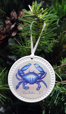 Ceramic Blue Crab Ornament