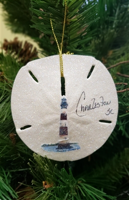 Morris Island Light House Sand-Dollar Ornament