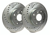 REAR PAIR - Cross Drilled Rotors With Silver ZRC Coating - C28-5096-P