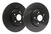 REAR PAIR - Double Drilled and Slotted Rotors With Black ZRC Coating - S52-8964-BP