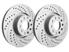 FRONT PAIR - Double Drilled and Slotted Rotors With Gray ZRC Coating - S19-0090