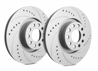 FRONT PAIR - Drilled And Slotted Rotors With Gray ZRC Coating - F28-112E