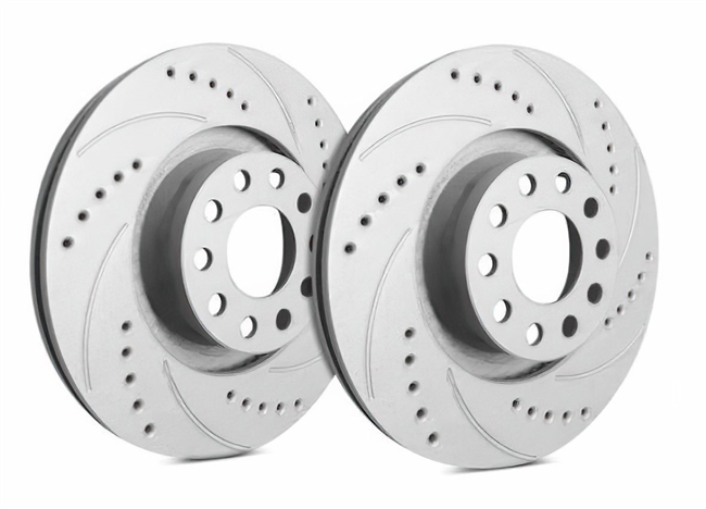 FRONT PAIR - Drilled And Slotted Rotors With Gray ZRC Coating - F19-2724