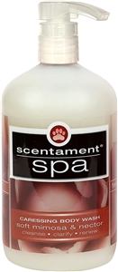 Scentament Spa Caressing Body Wash Soft Mimosa & Nectar 16.oz
