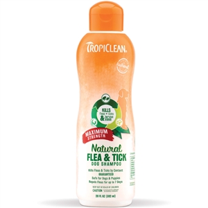 Tropiclean All Natural Flea & Tick Shampoo Max Strength 20.oz