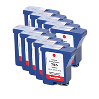 Pitney Bowes Compatible 797-0 Postal Ink Cartridge 10 Pack Value Bundle, For Mailstation K700, KM70 Series