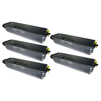 Brother TN580 Set of Five High Yield Jumbo (70% More Yield) Compatible Black Laser Toner Cartridges Value Bundle