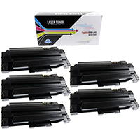 High Yield Toner Cartridge 5-Pack Value Bundle Compatible With Samsung MLT-D105L