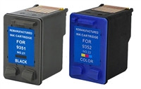 HP 21 & 22 C9351 & C9352 Remanufactured Ink Cartridge Two Pack Value Bundle