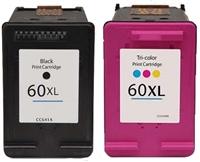 HP 60XL Remanufactured Ink Cartridge Two Pack Value Bundle