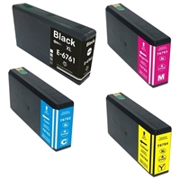 Epson T676XL Remanufactured Ink Cartridge High Yield 4-Pack Value Bundle