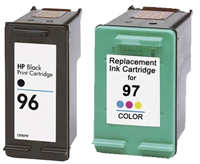 HP Compatible C8767W & C9393W (HP 96, 97) Inkjet Cartridge Two Pack Value Bundle