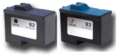 Lexmark No. 82 & 83 Remanufactured Ink Cartridge Tw0 Pack Value Bundle