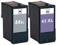 Lexmark No. 43XL & 44XL Remanufactured Ink Cartridge Two Pack Value Bundle