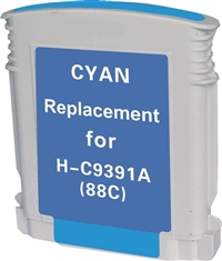 HP C9391AN (HP 88) Remanufactured Cyan Ink Cartridge