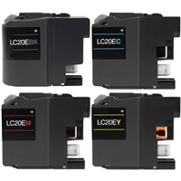 Brother LC20E Compatible Ink Cartridge Super High Yield 4-Pack