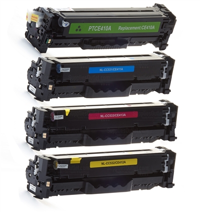 HP 305A Compatible Toner Cartridge Color Set (CE410X, CE411A, CE412A, CE413A)