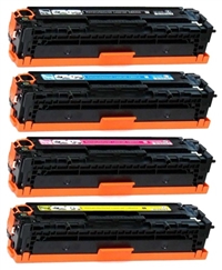 HP 128A Color LaserJet CM1415, CP1525 Compatible Laser Toner Cartridge Value Bundle (K/C/M/Y)