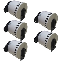 Brother DK-2205 Compatible Continuous Paper Tape 5-Pack White Paper