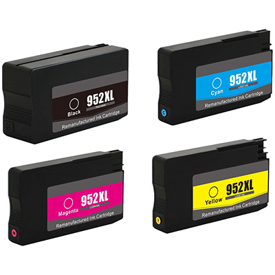 HP 952XL Remanufactured High Yield Ink Cartridge 4-Pack